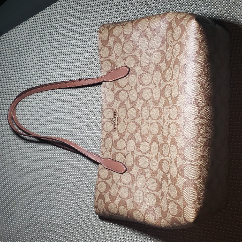 Coach Tan and Brown Signature Tote